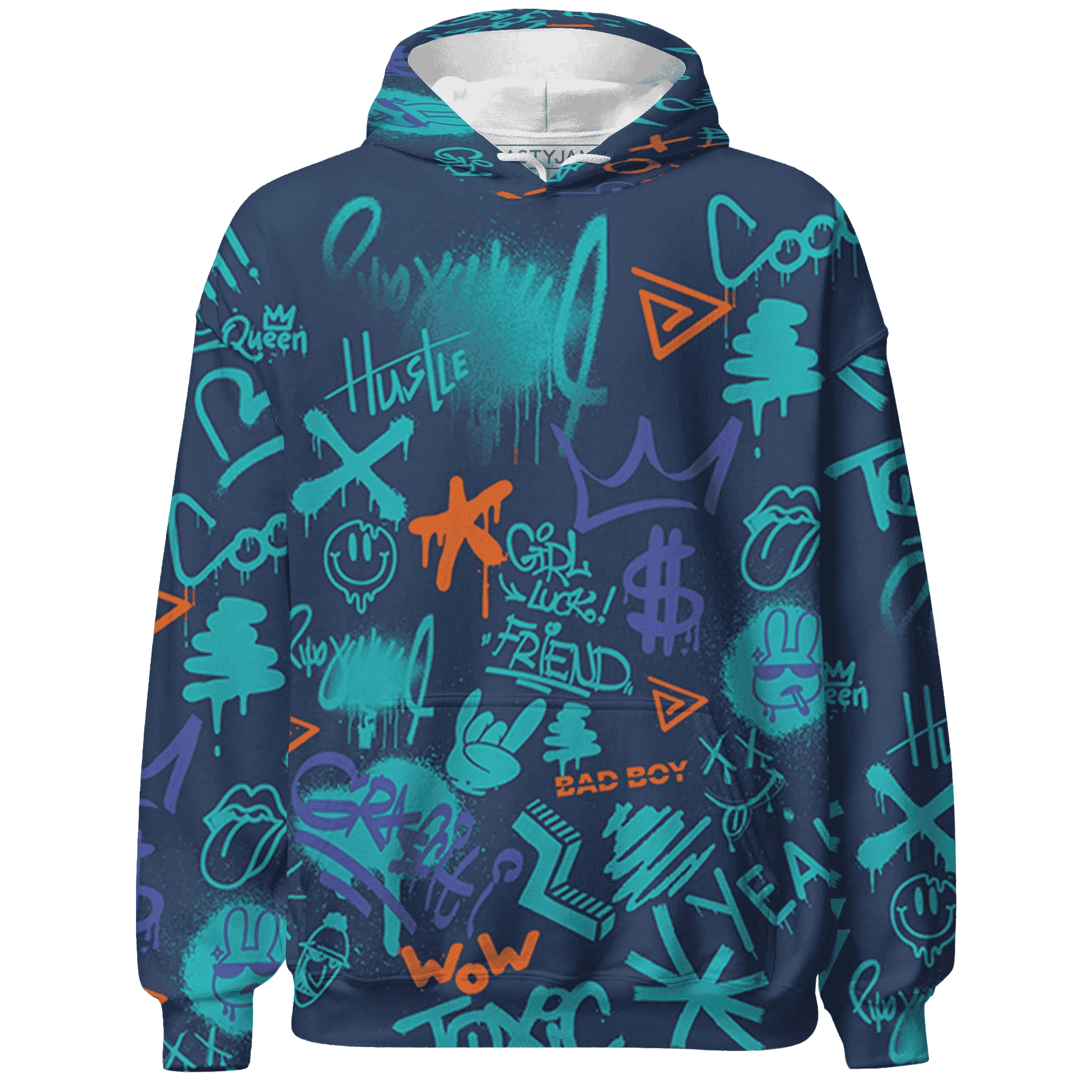 AM-Plus-Drift-Midnight-Navy-Total-Orange-Dusty-Cactus-Hoodie-Match-Graffiti-King-3D-Doodle-Style