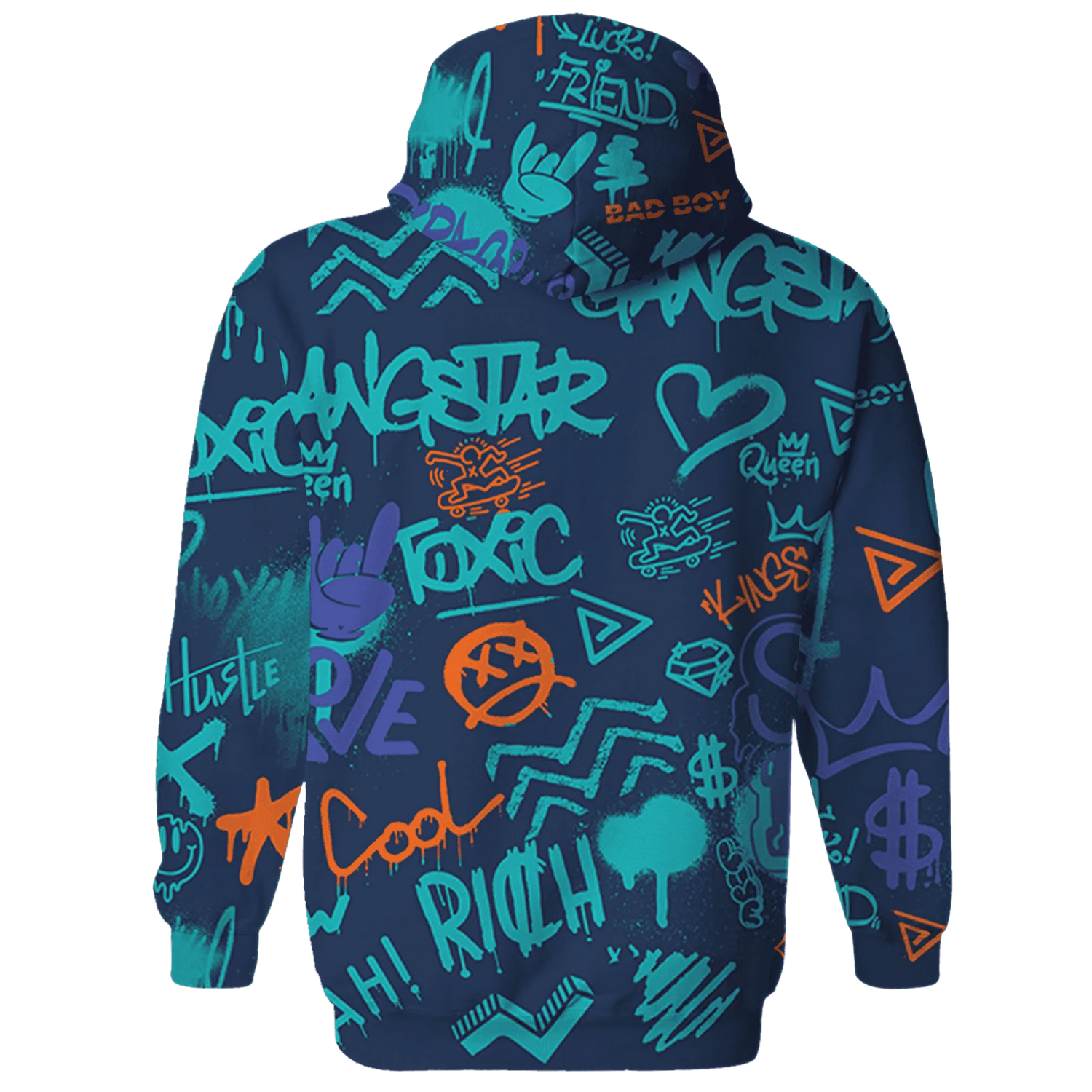 AM-Plus-Drift-Midnight-Navy-Total-Orange-Dusty-Cactus-Hoodie-Match-Graffiti-King-3D-Doodle-Style