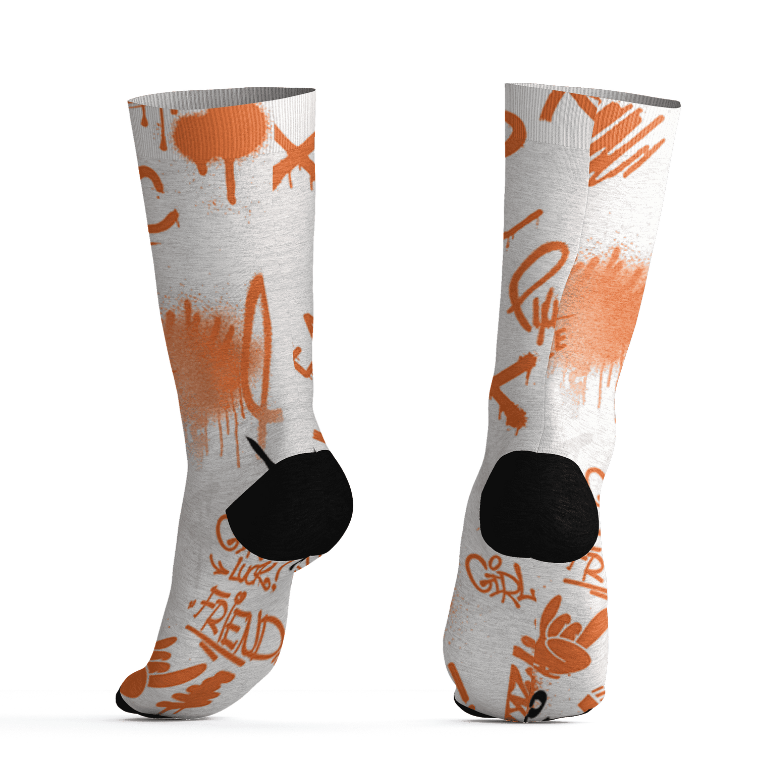 AM-TW-White-Orange-Socks-Match-Graffiti-King-3D-Doodle-Style