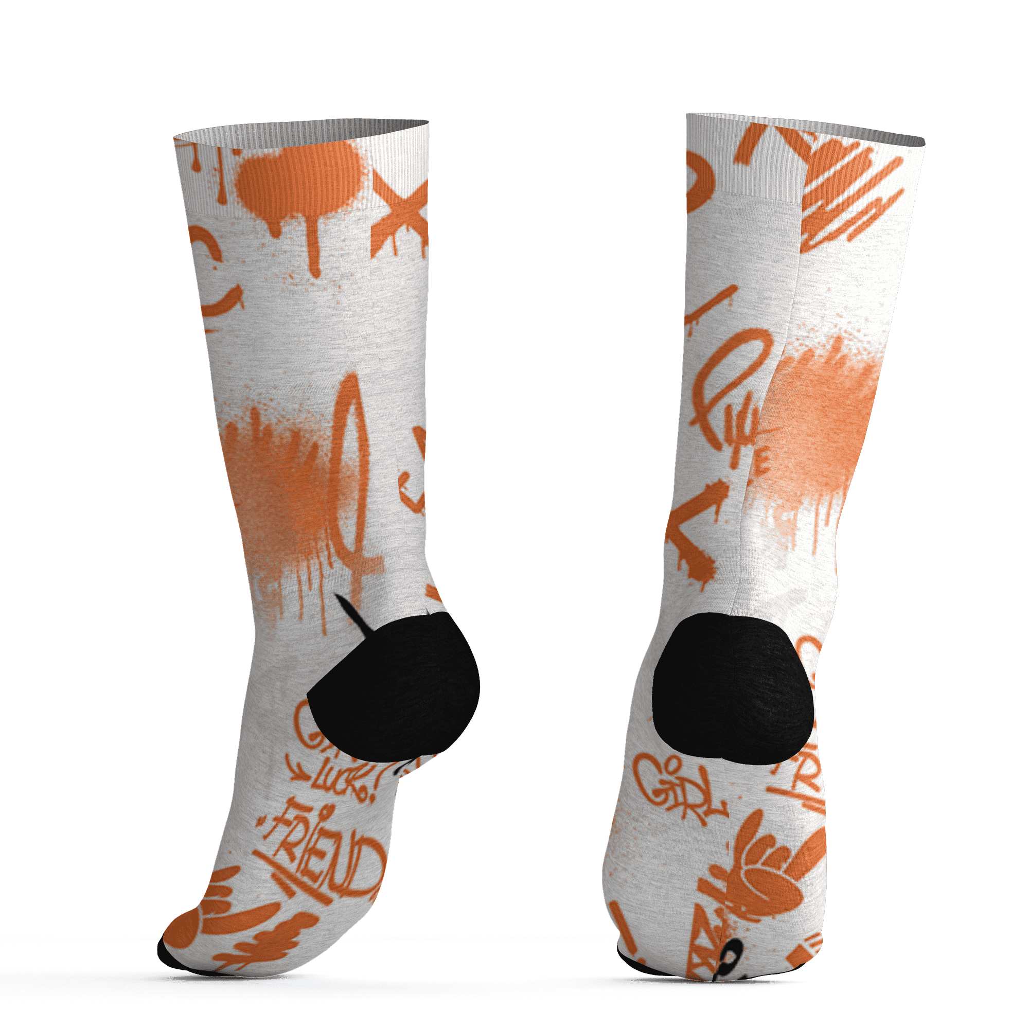 AM-TW-White-Orange-Socks-Match-Graffiti-King-3D-Doodle-Style