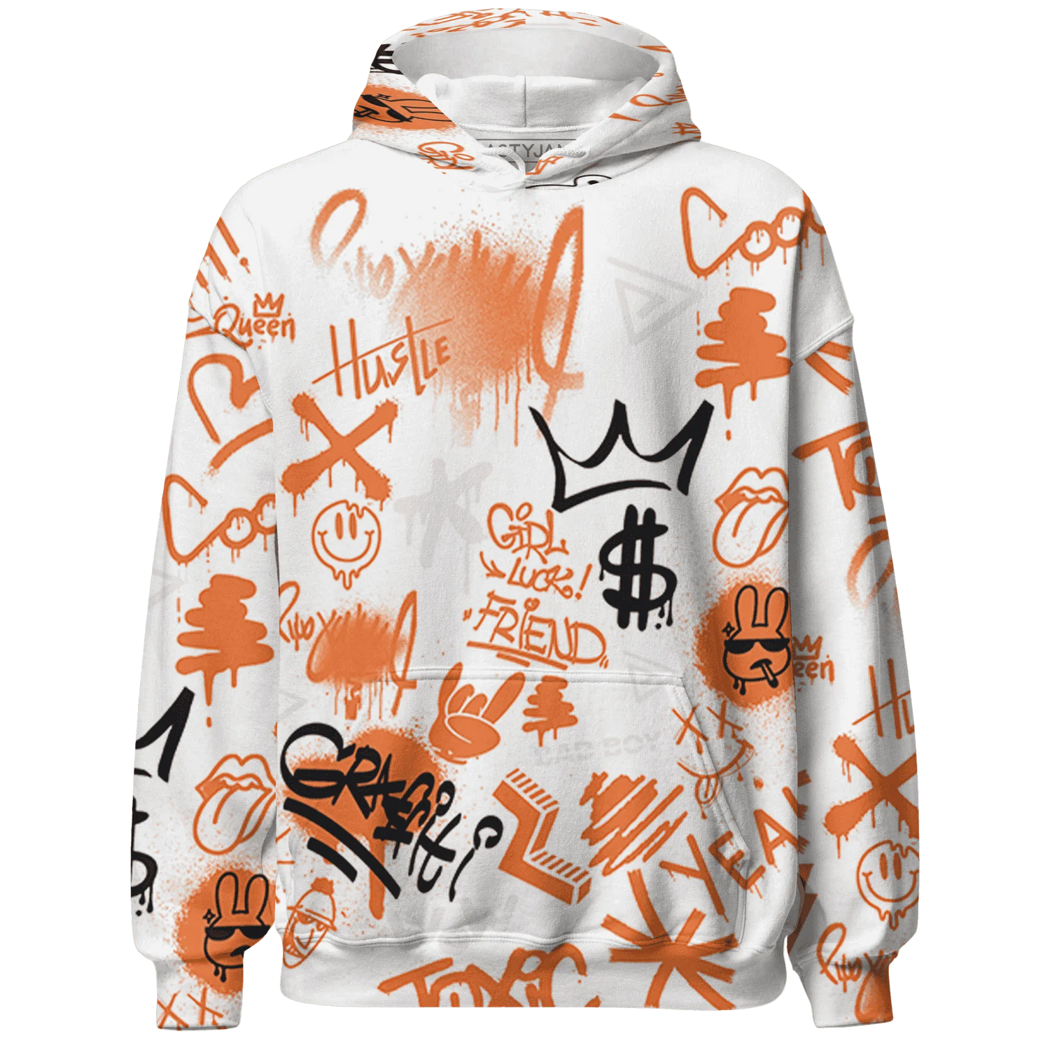 AM-TW-White-Orange-Hoodie-Match-Graffiti-King-3D-Doodle-Style