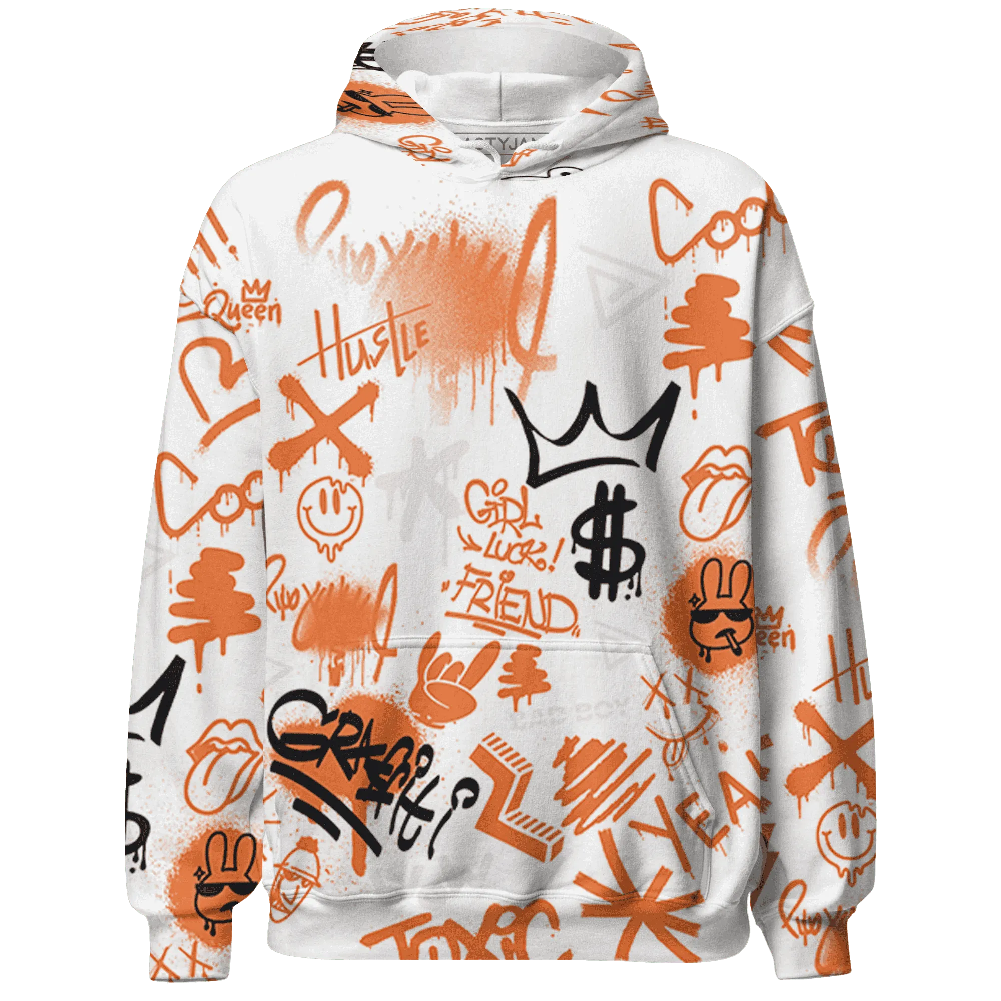 AM-TW-White-Orange-Hoodie-Match-Graffiti-King-3D-Doodle-Style