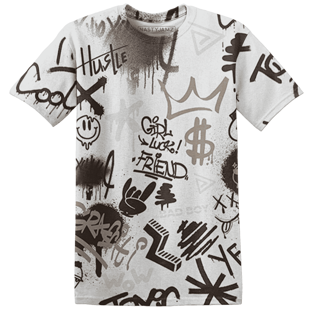Dunk Low Baroque Brown T Shirt Match Graffiti King 3D All-Over Print Doodle Style - NastyJamz