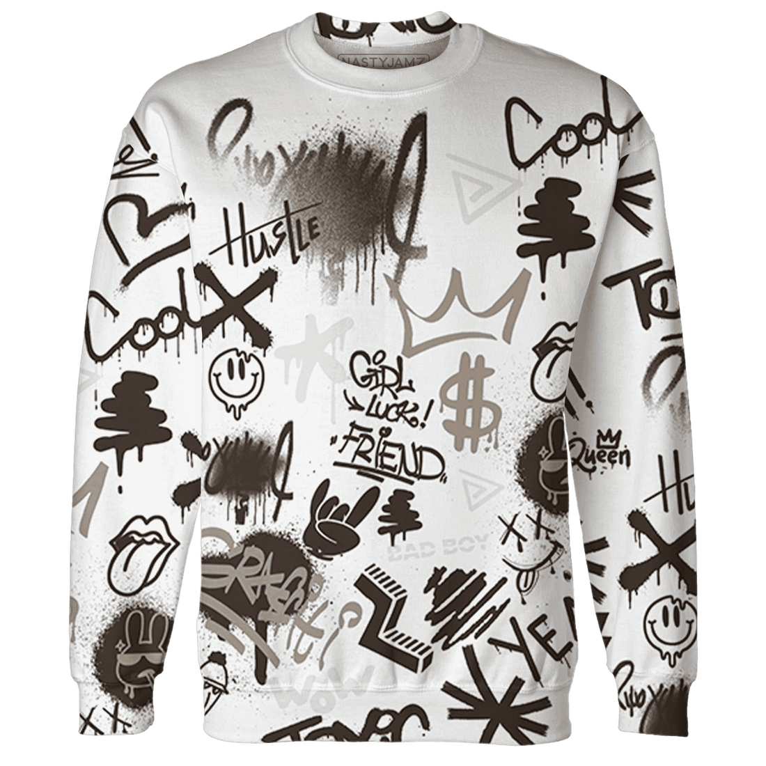 Dunk Low Baroque Brown Sweatshirt Match Graffiti King 3D All-Over Print Doodle Style - NastyJamz