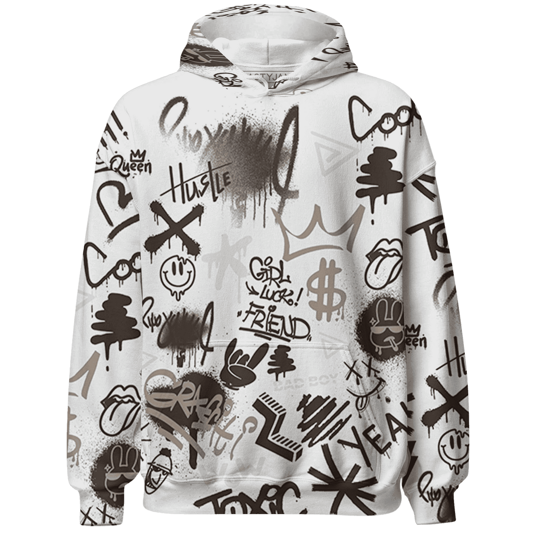 Dunk Low Baroque Brown Hoodie Match Graffiti King 3D All-Over Print Doodle Style - NastyJamz