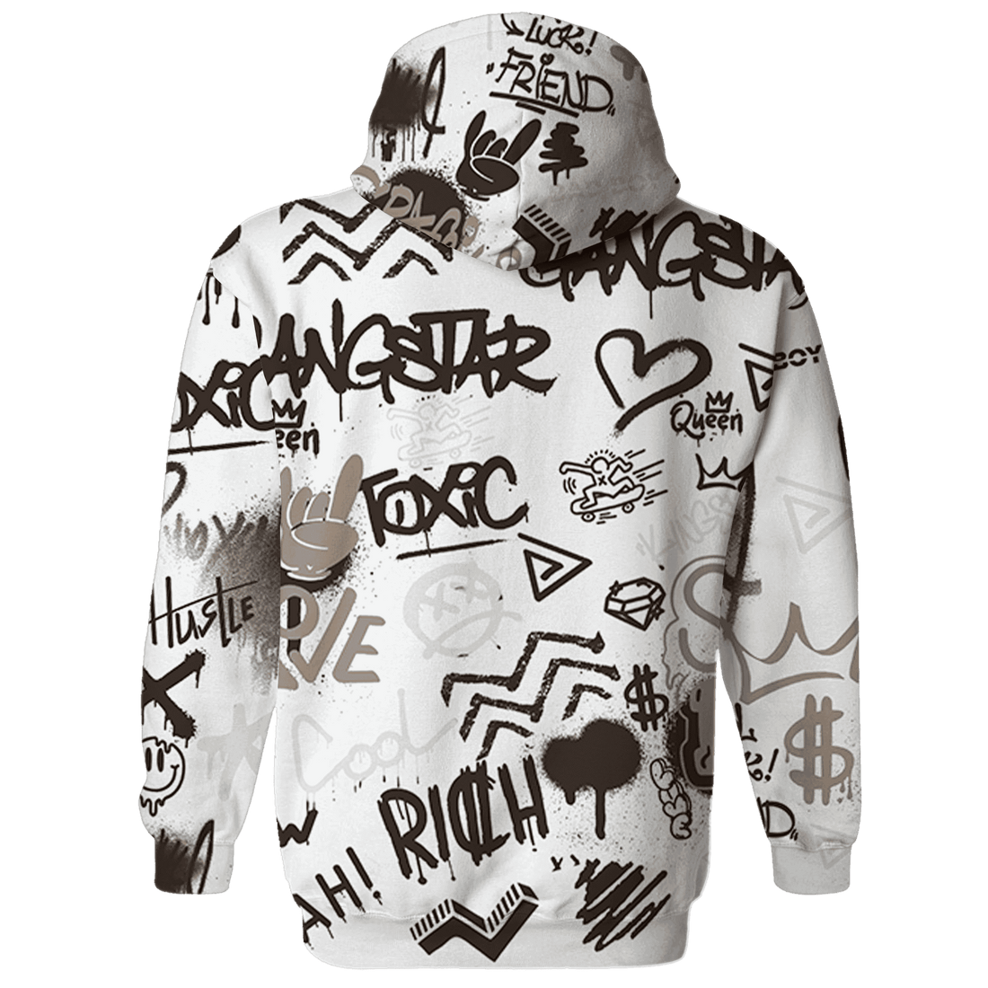 Dunk Low Baroque Brown Hoodie Match Graffiti King 3D All-Over Print Doodle Style - NastyJamz
