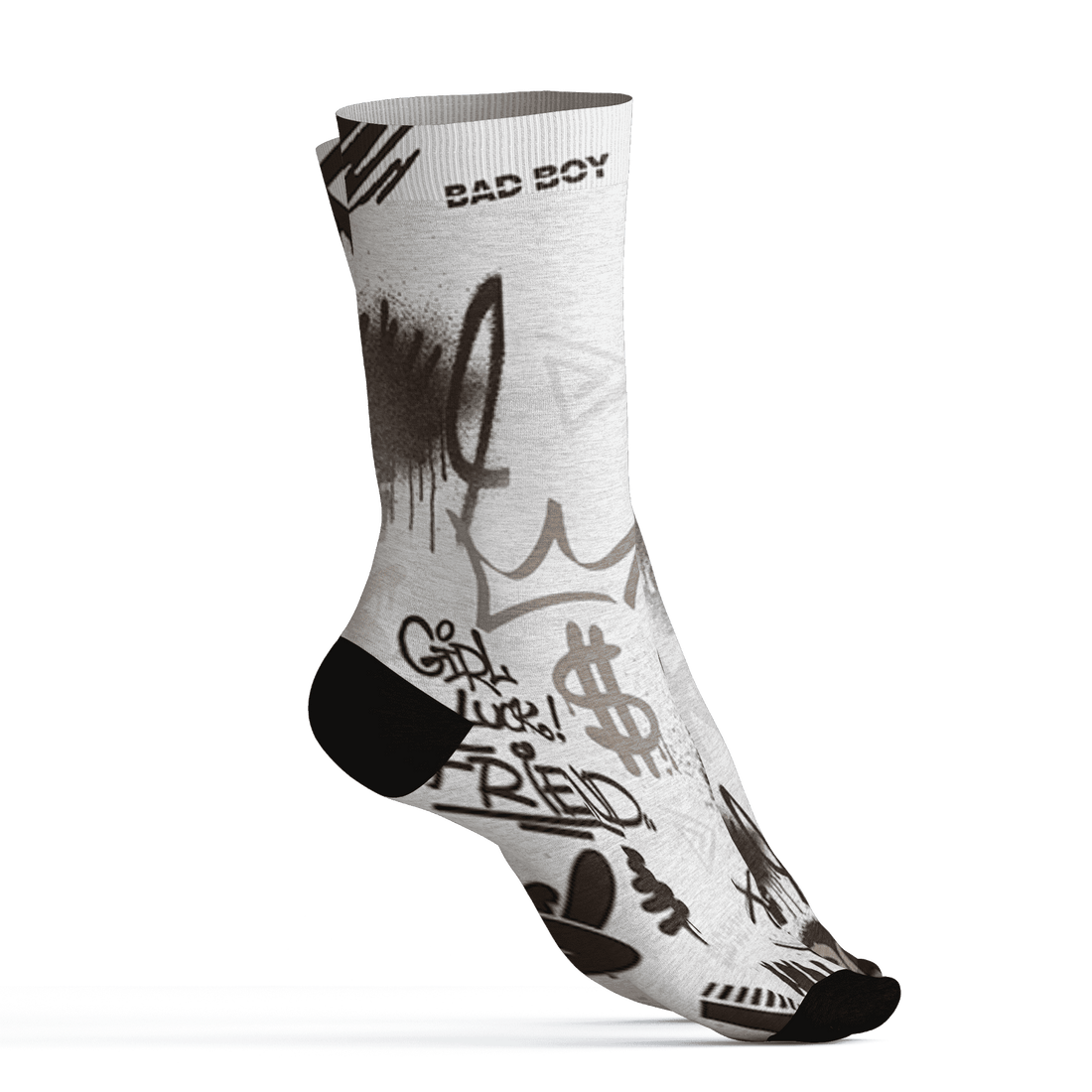 Dunk Low Baroque Brown Socks Match Graffiti King 3D All-Over Print Doodle Style - NastyJamz