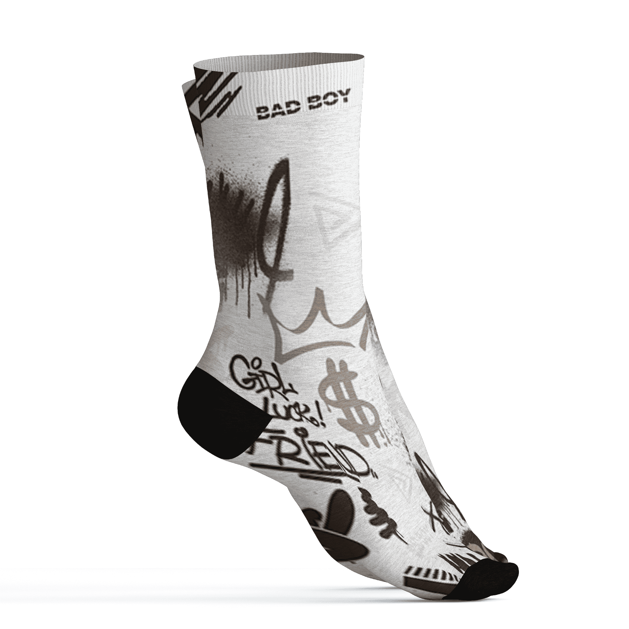 Dunk Low Baroque Brown Socks Match Graffiti King 3D All-Over Print Doodle Style - NastyJamz