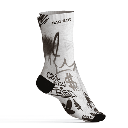 Dunk Low Baroque Brown Socks Match Graffiti King 3D All-Over Print Doodle Style - NastyJamz