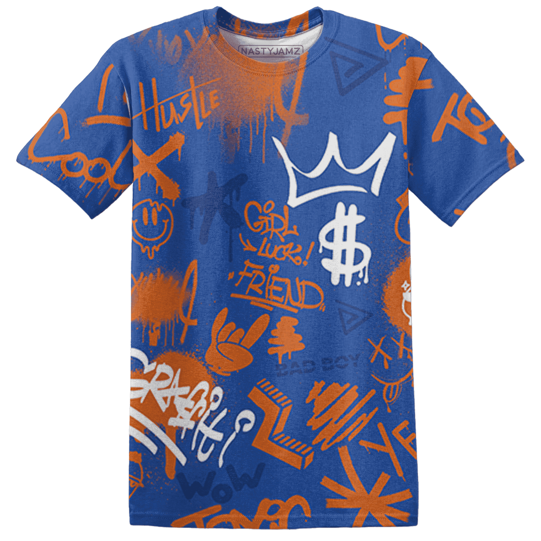 Dunk Low Knicks T Shirt Match Graffiti King 3D All-Over Print Doodle Style - NastyJamz