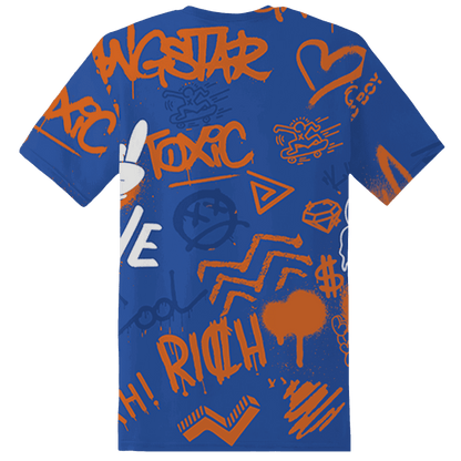 Dunk Low Knicks T Shirt Match Graffiti King 3D All-Over Print Doodle Style - NastyJamz