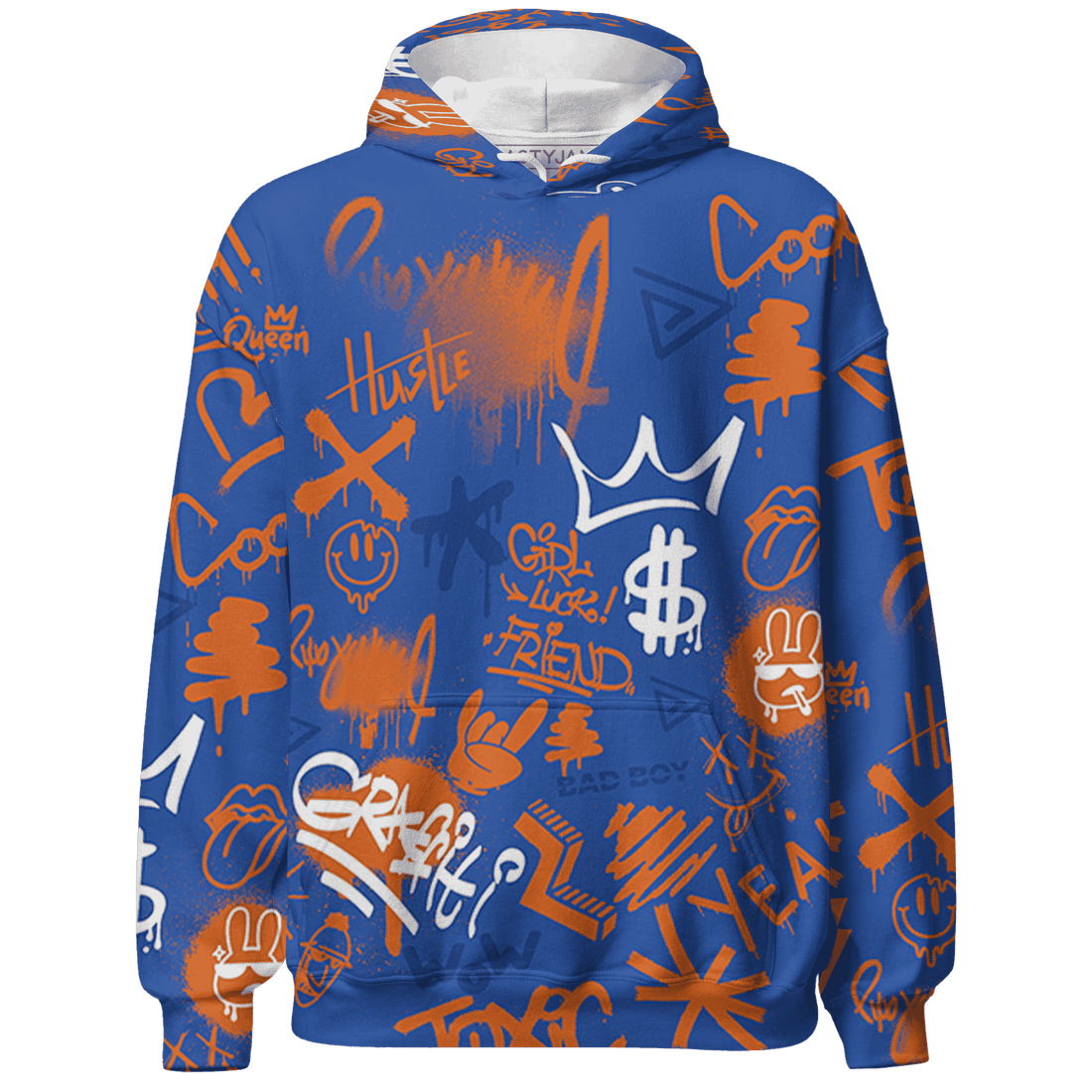 Dunk Low Knicks Hoodie Match Graffiti King 3D All-Over Print Doodle Style - NastyJamz