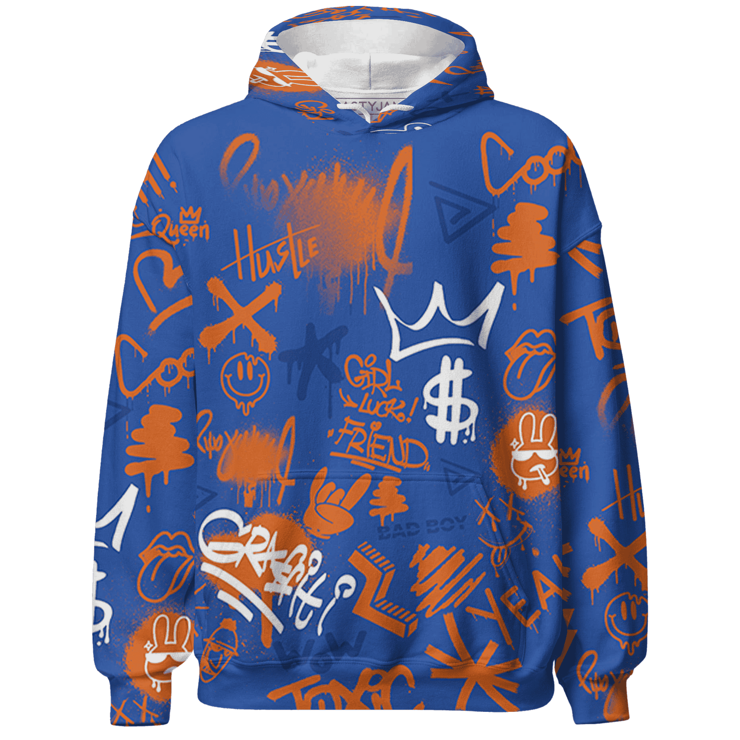 Dunk Low Knicks Hoodie Match Graffiti King 3D All-Over Print Doodle Style - NastyJamz