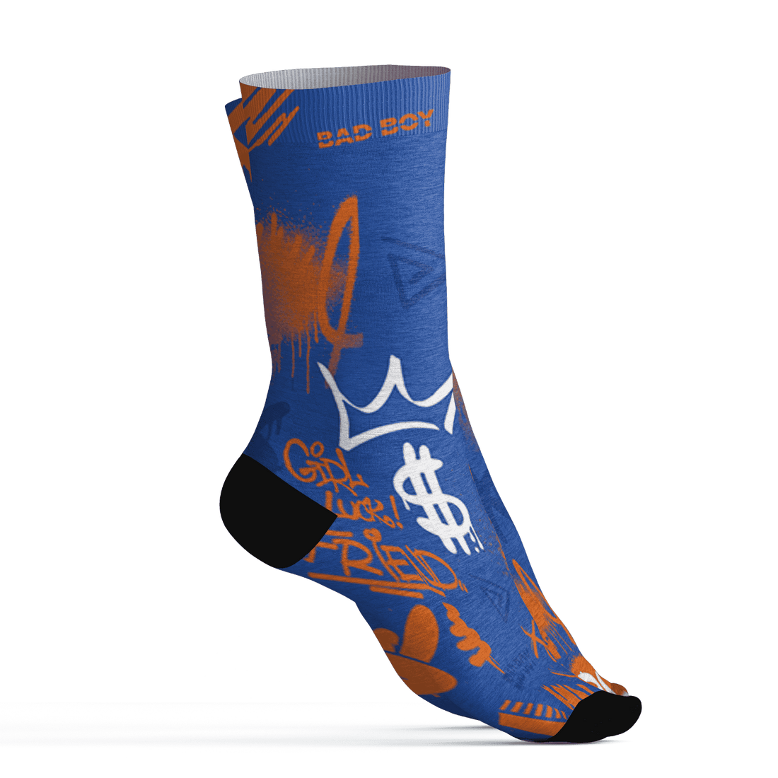 Dunk Low Knicks Socks Match Graffiti King 3D All-Over Print Doodle Style - NastyJamz