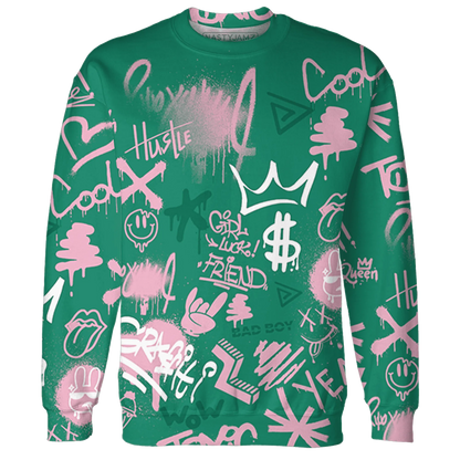 Dunk-Pink-Malachite-Medium-Soft-Low-Sail-Sweatshirt-Match-Graffiti-King-3D-Doodle-Style