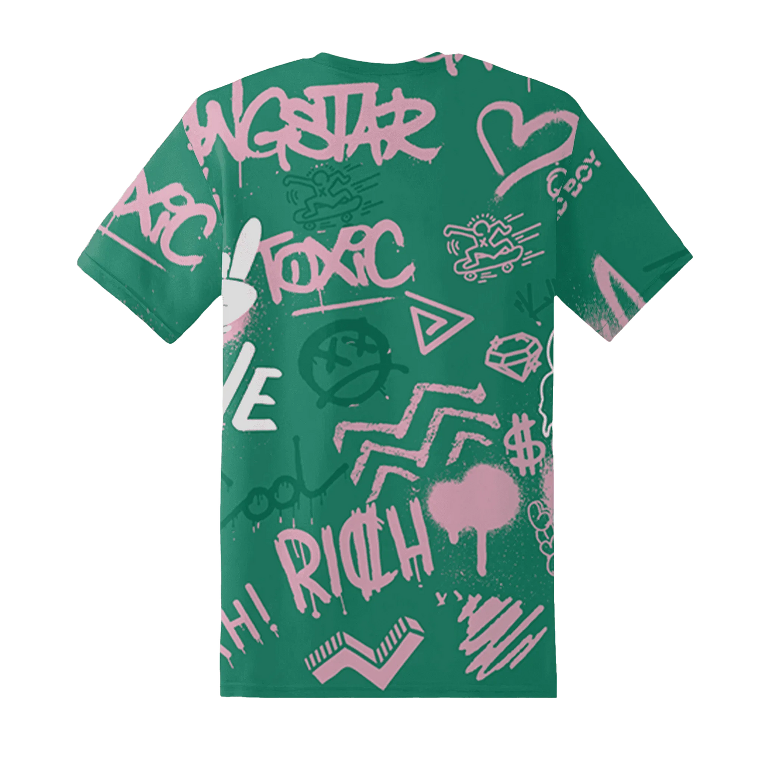 Dunk-Pink-Malachite-Medium-Soft-Low-Sail-T-Shirt-Match-Graffiti-King-3D-Doodle-Style