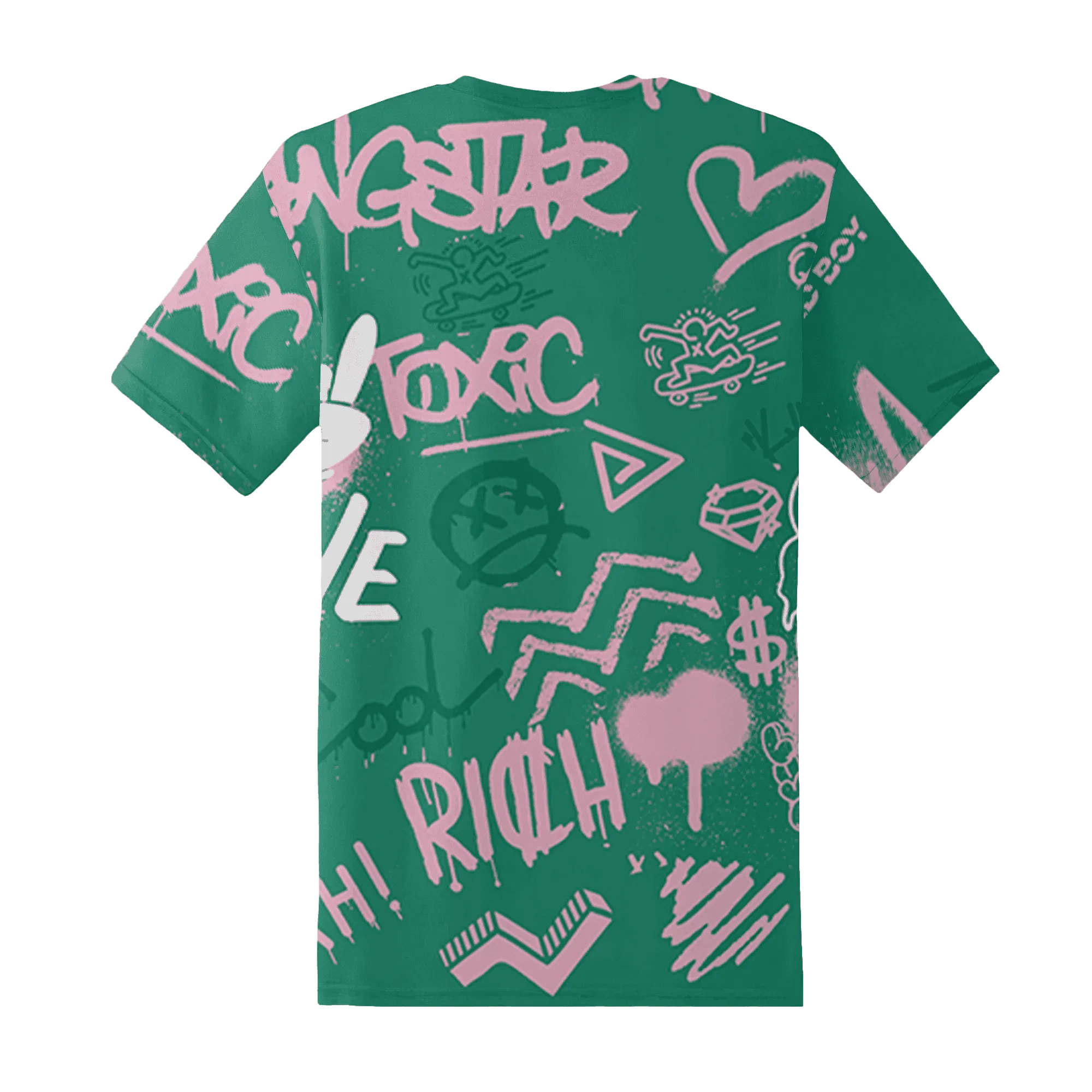 Dunk-Pink-Malachite-Medium-Soft-Low-Sail-T-Shirt-Match-Graffiti-King-3D-Doodle-Style