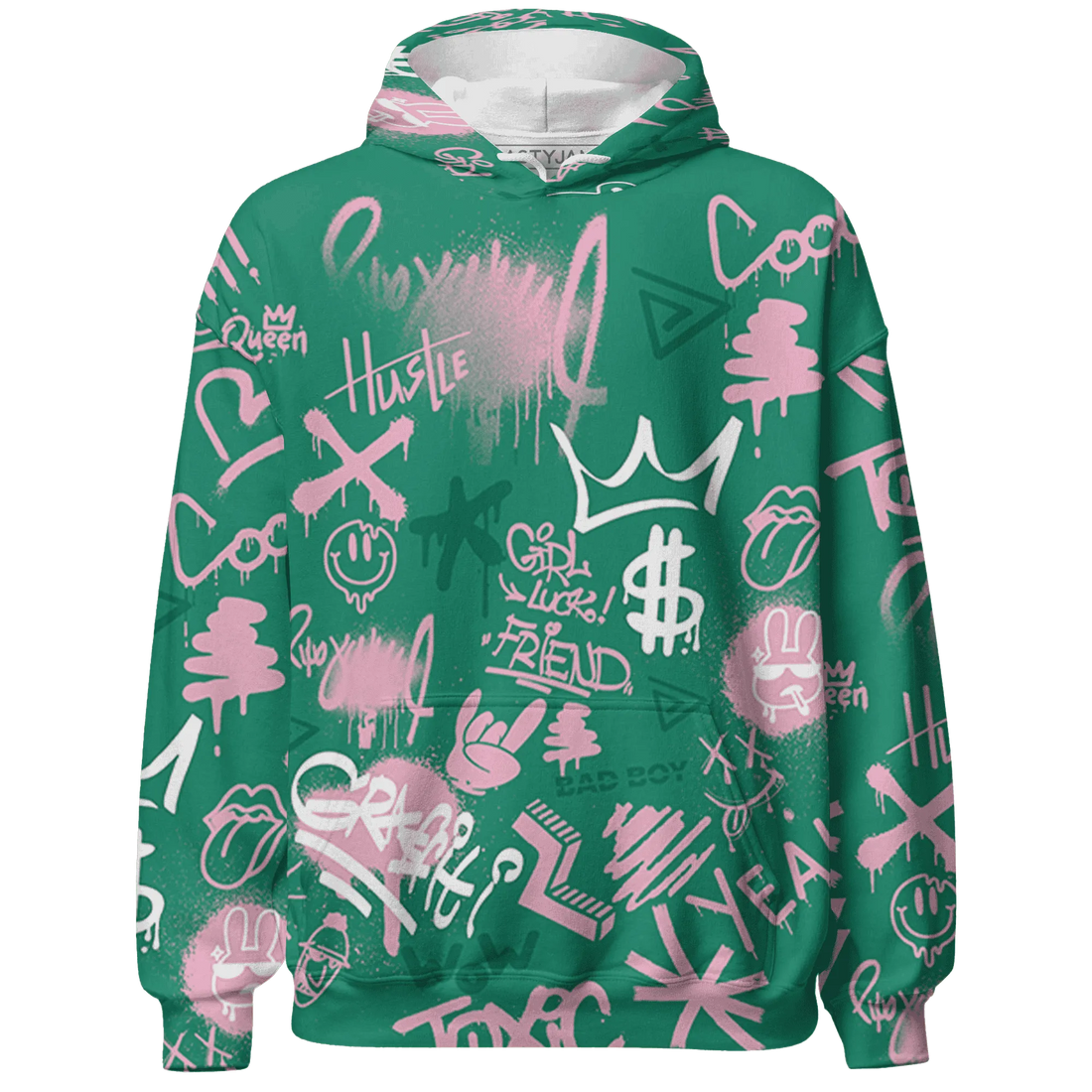 Dunk-Pink-Malachite-Medium-Soft-Low-Sail-Hoodie-Match-Graffiti-King-3D-Doodle-Style