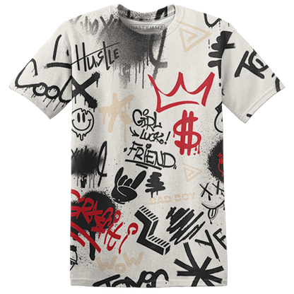 Jumman Jack University Red T Shirt Match Graffiti King 3D All-Over Print Doodle Style - NastyJamz