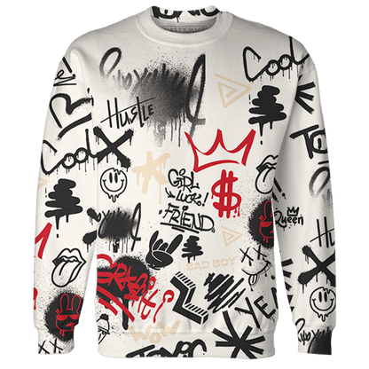 Jumman Jack University Red Sweatshirt Match Graffiti King 3D All-Over Print Doodle Style - NastyJamz
