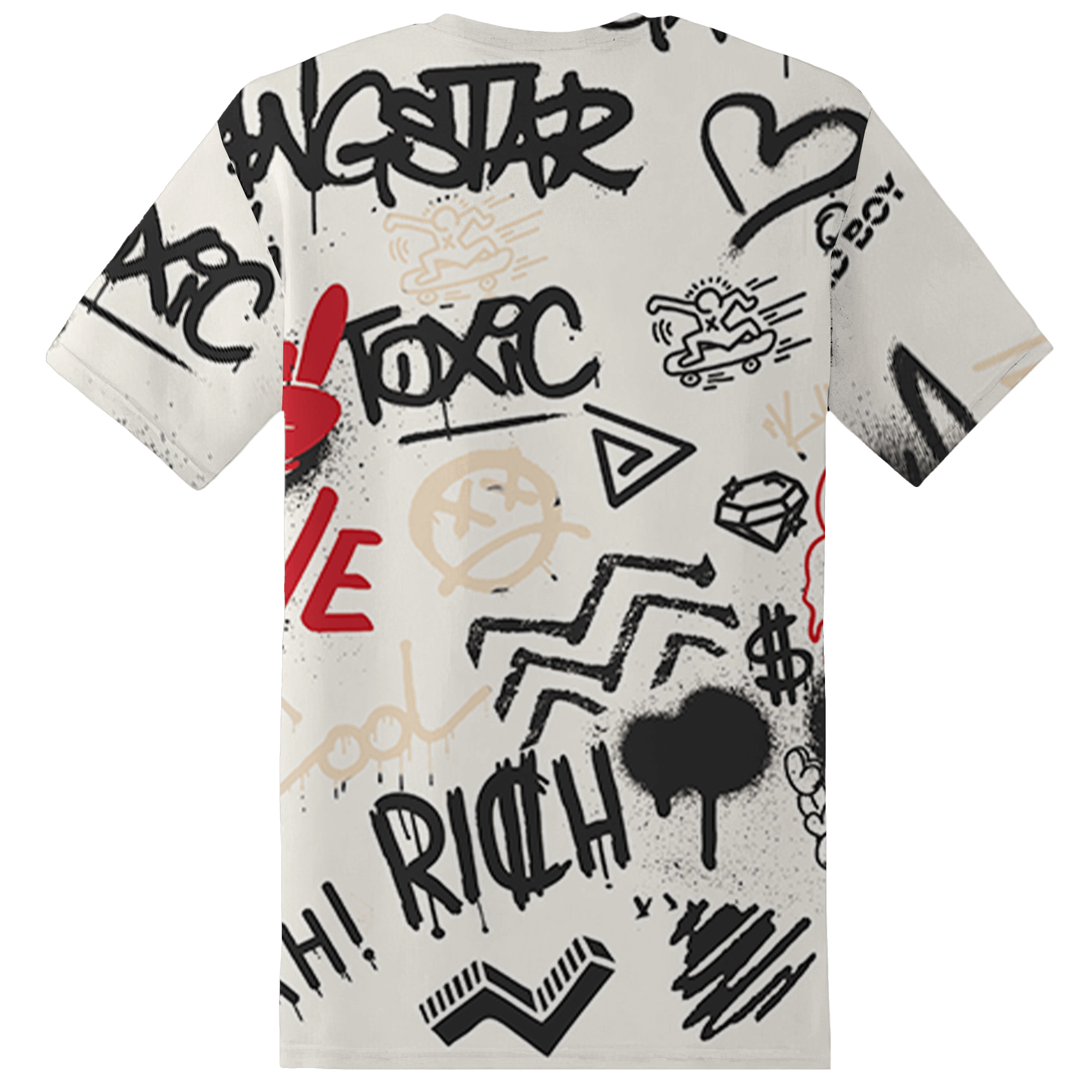 Jumman Jack University Red T Shirt Match Graffiti King 3D All-Over Print Doodle Style - NastyJamz
