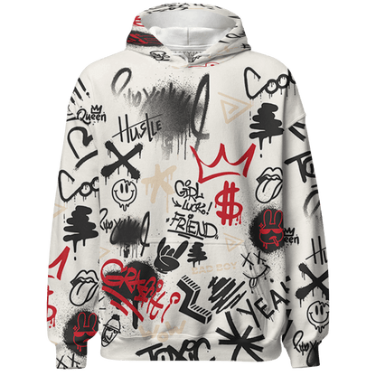 Jumman Jack University Red Hoodie Match Graffiti King 3D All-Over Print Doodle Style - NastyJamz