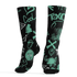 Green Glow 3s Socks Match Graffiti King 3D All-Over Print Doodle Style - NastyJamz