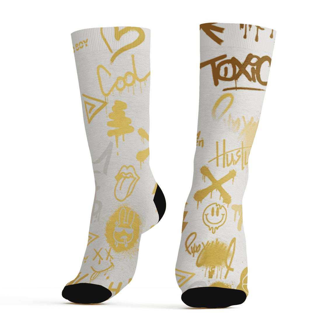 Sail 4s Socks Match Graffiti King 3D All-Over Print Doodle Style - NastyJamz