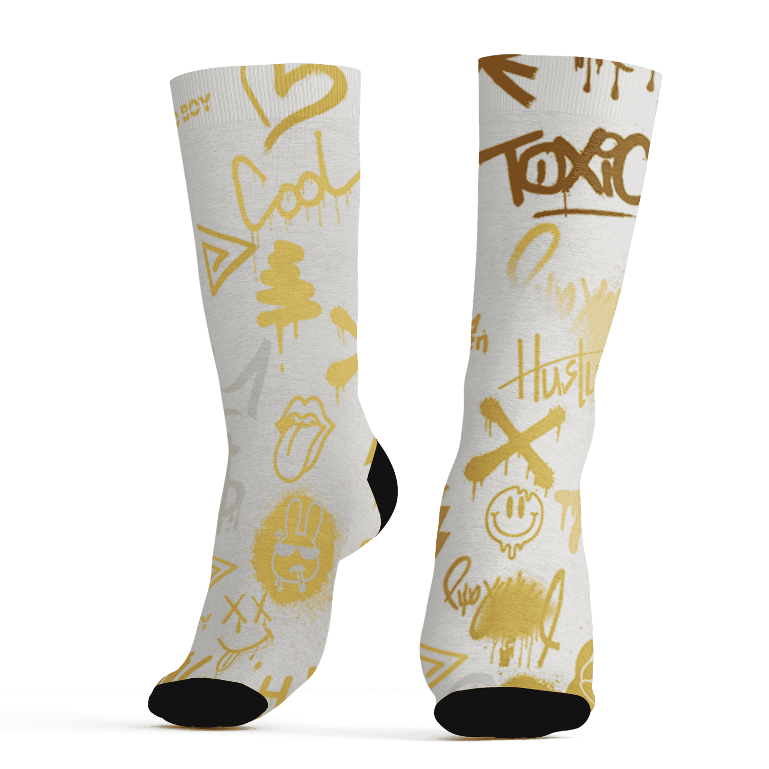 Sail 4s Socks Match Graffiti King 3D All-Over Print Doodle Style - NastyJamz