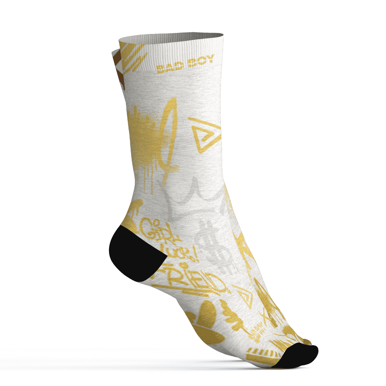 Sail 4s Socks Match Graffiti King 3D All-Over Print Doodle Style - NastyJamz