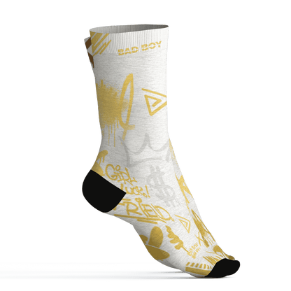 Sail 4s Socks Match Graffiti King 3D All-Over Print Doodle Style - NastyJamz