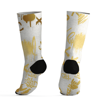 Sail 4s Socks Match Graffiti King 3D All-Over Print Doodle Style - NastyJamz