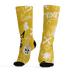 Yellow Ochre 6s Socks Match Graffiti King 3D All-Over Print Doodle Style - NastyJamz