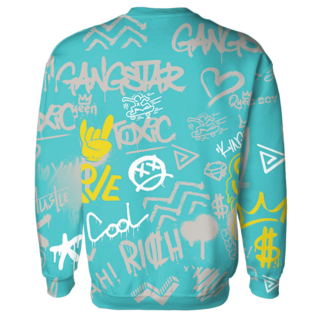 NBL-Cyan-Burst-9060-Sweatshirt-Match-Graffiti-King-3D-Doodle-Style