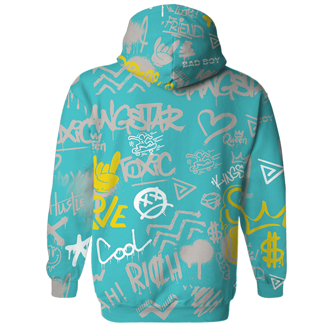 NBL-Cyan-Burst-9060-Hoodie-Match-Graffiti-King-3D-Doodle-Style