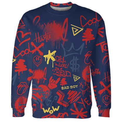 VaporMax-Air-Plus-Midnight-Navy-Gold-Black-Sweatshirt-Match-Graffiti-King-3D-Doodle-Style