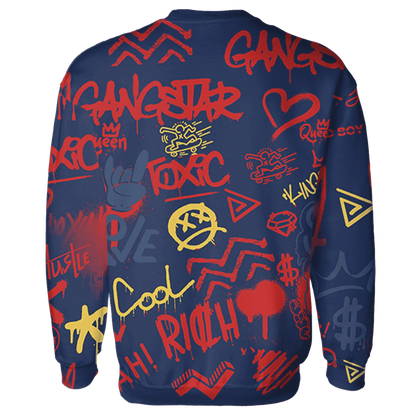 VaporMax-Air-Plus-Midnight-Navy-Gold-Black-Sweatshirt-Match-Graffiti-King-3D-Doodle-Style