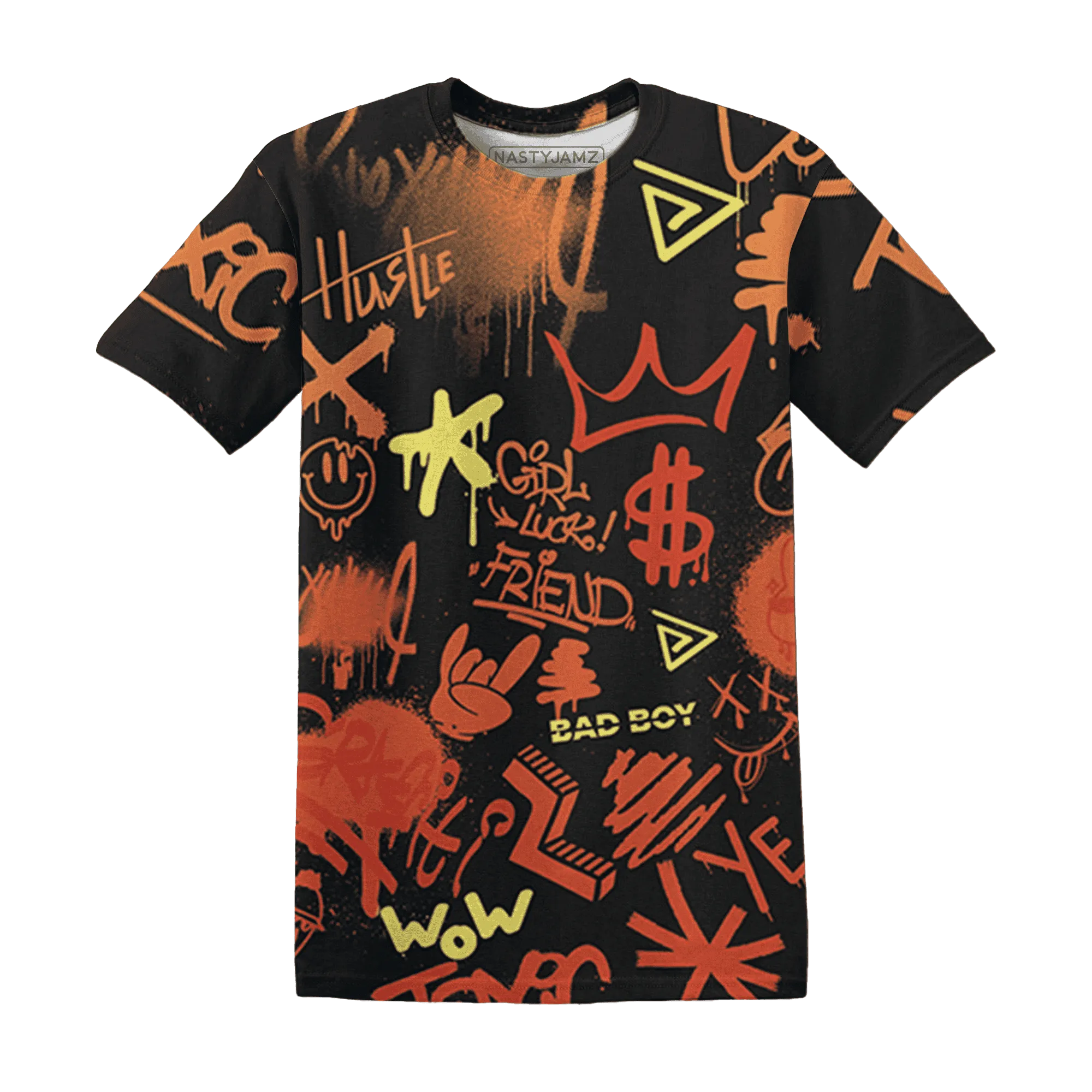 VaporMax-Crimson-Total-Orange-Plus-T-Shirt-Match-Graffiti-King-3D-Doodle-Style