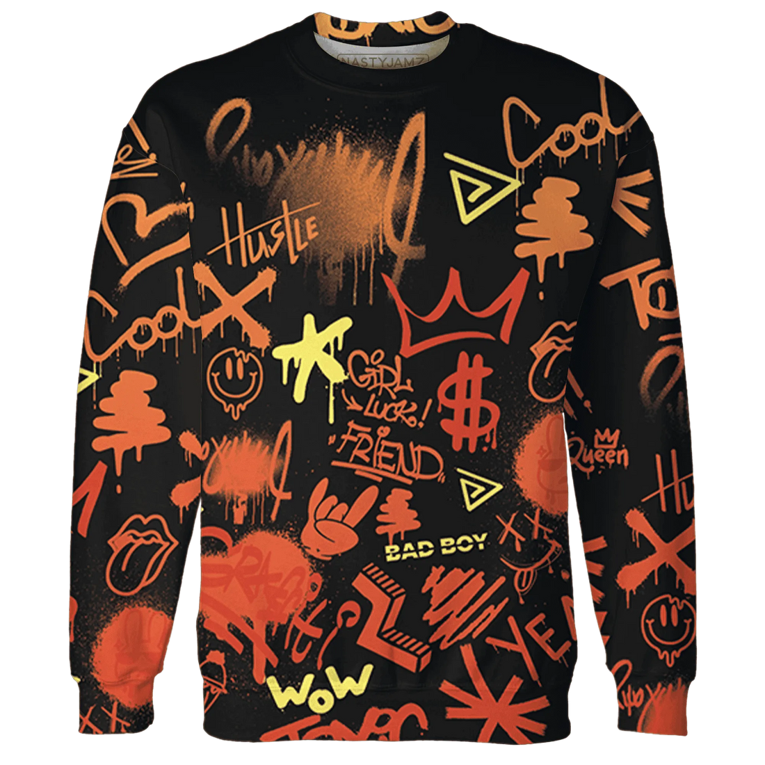 VaporMax-Crimson-Total-Orange-Plus-Sweatshirt-Match-Graffiti-King-3D-Doodle-Style