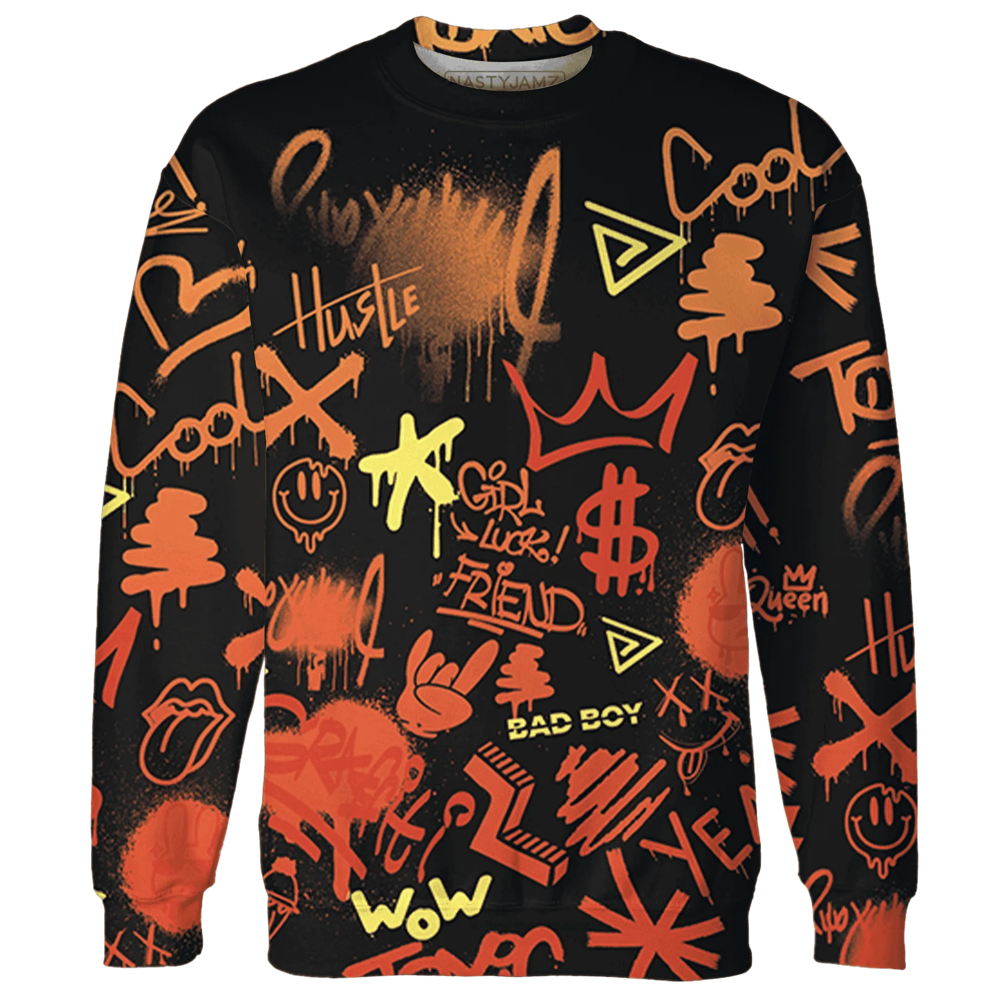 VaporMax-Crimson-Total-Orange-Plus-Sweatshirt-Match-Graffiti-King-3D-Doodle-Style