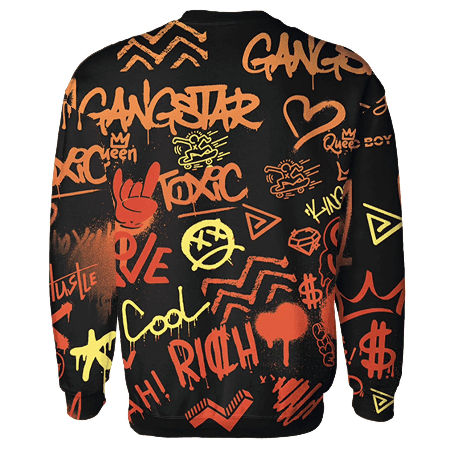 VaporMax-Crimson-Total-Orange-Plus-Sweatshirt-Match-Graffiti-King-3D-Doodle-Style