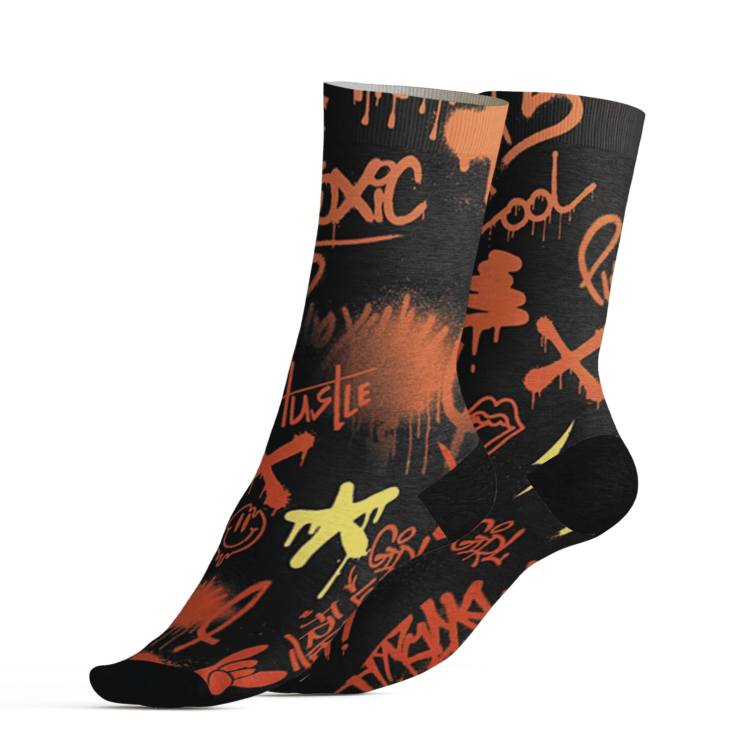 VaporMax-Crimson-Total-Orange-Plus-Socks-Match-Graffiti-King-3D-Doodle-Style