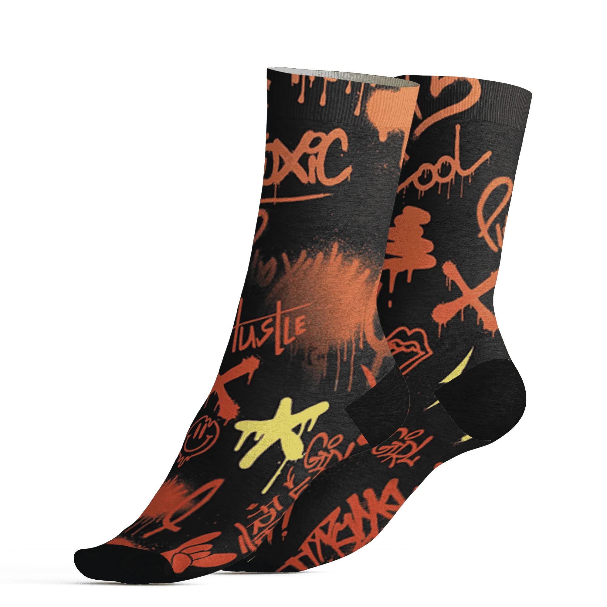 VaporMax-Crimson-Total-Orange-Plus-Socks-Match-Graffiti-King-3D-Doodle-Style