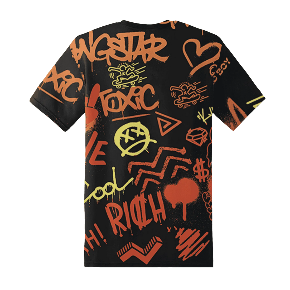 VaporMax-Crimson-Total-Orange-Plus-T-Shirt-Match-Graffiti-King-3D-Doodle-Style
