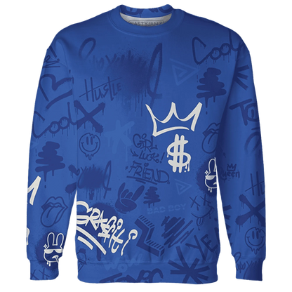 VaporMax-Game-Royal-Blue-Sweatshirt-Match-Graffiti-King-3D-Doodle-Style
