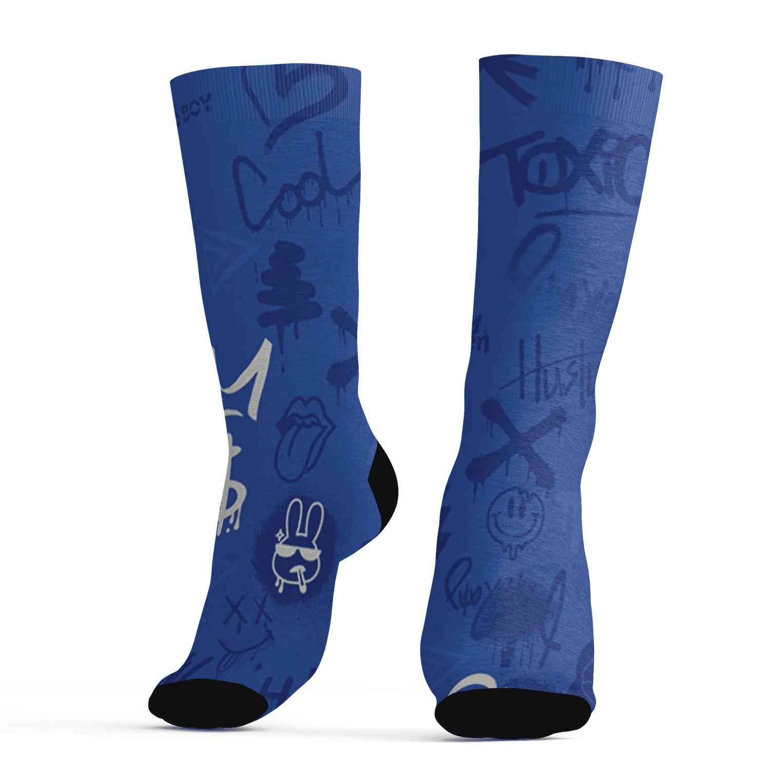 VaporMax-Game-Royal-Blue-Socks-Match-Graffiti-King-3D-Doodle-Style