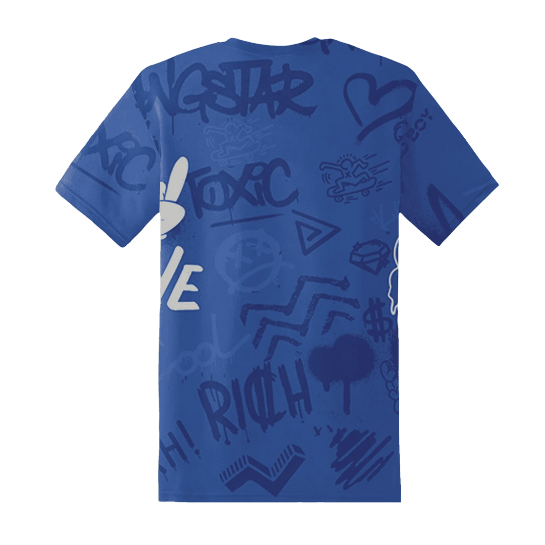 VaporMax-Game-Royal-Blue-T-Shirt-Match-Graffiti-King-3D-Doodle-Style