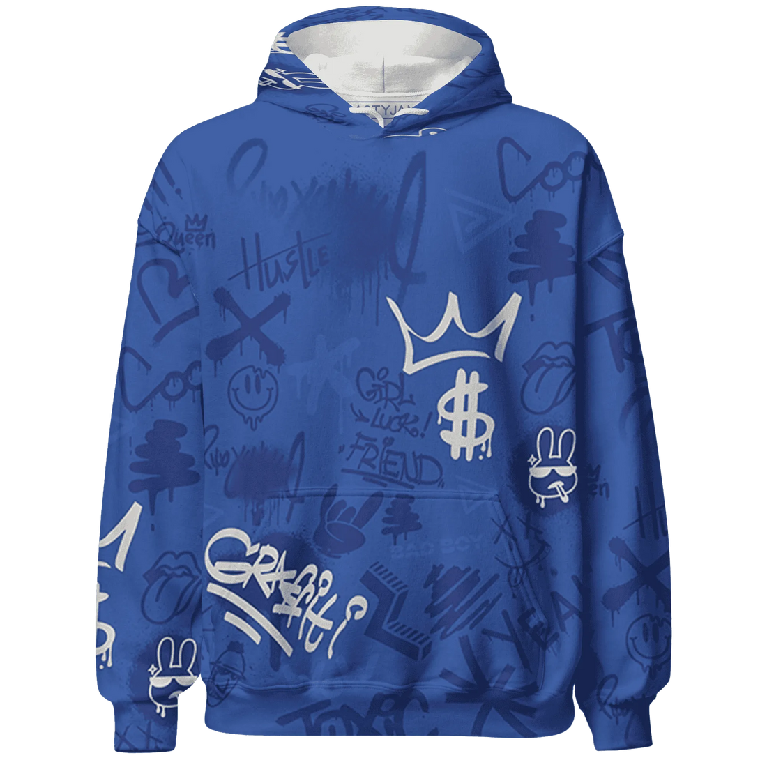 VaporMax-Game-Royal-Blue-Hoodie-Match-Graffiti-King-3D-Doodle-Style