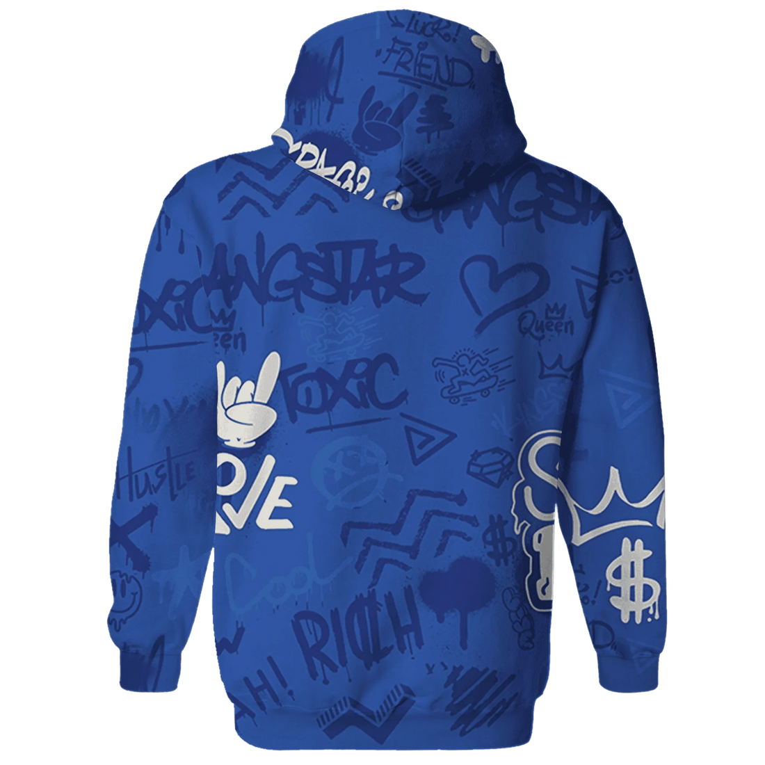 VaporMax-Game-Royal-Blue-Hoodie-Match-Graffiti-King-3D-Doodle-Style