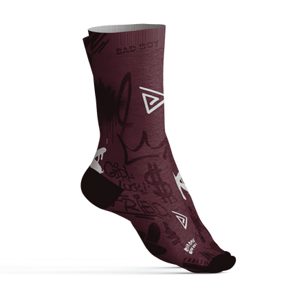 VaporMax-Night-Maron-Burgundy-Socks-Match-Graffiti-King-3D-Doodle-Style